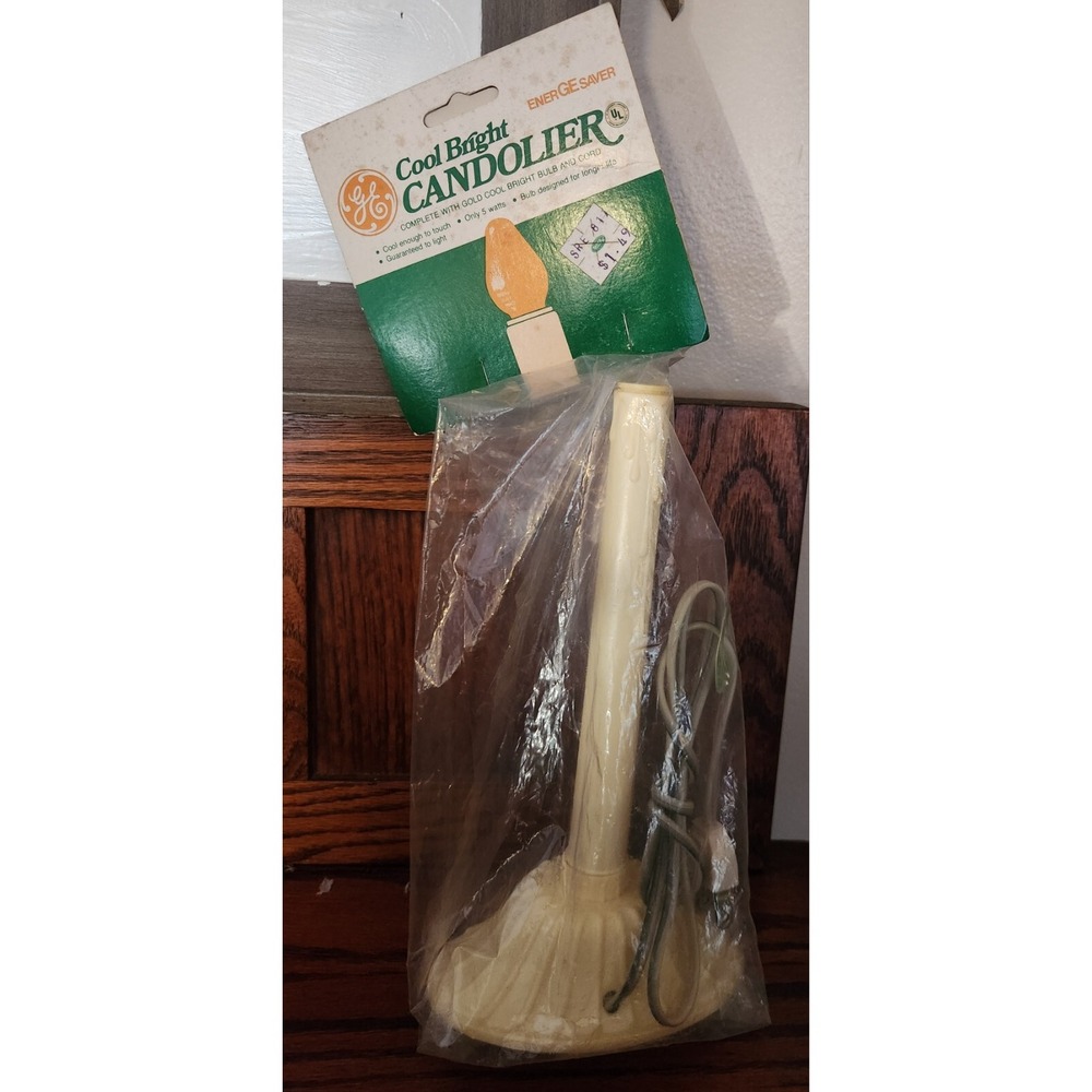 NOS GE Cool Bright Candolier Indoor Candle‎ Light Clear, Holiday Christmas